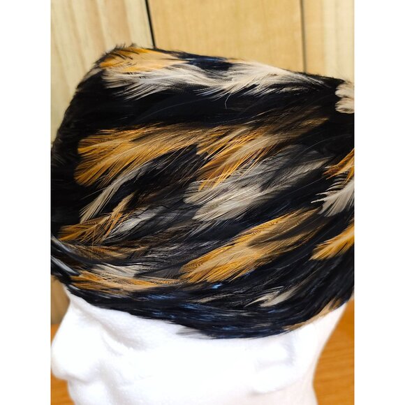 Vintage Feather Pillbox Coctail Hat - Picture 3 of 7